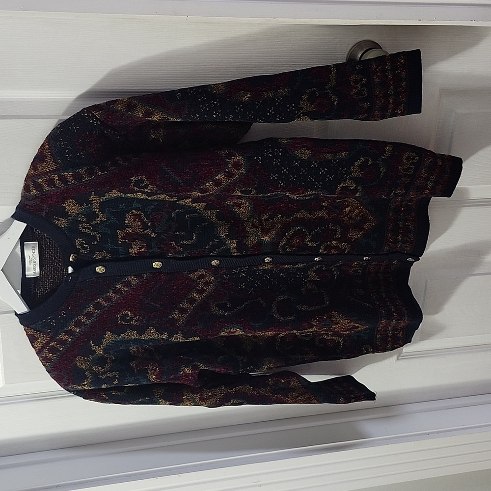 Womens Mark And Spencer Cardigan Sweater Size Large Vintage Mulicolored